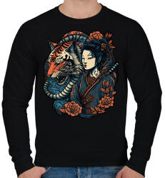 printfashion Gésa és Tigris - Férfi pulóver - Fekete (13203942)