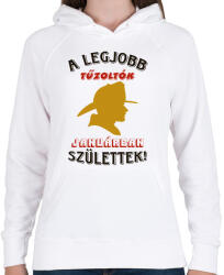 printfashion Tűzoltó szülinapja január - Női kapucnis pulóver - Fehér (5775494)