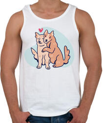 printfashion Kutya szerelem - Férfi atléta - Fehér (2191414)