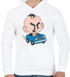 printfashion Baba autó - Férfi kapucnis pulóver - Fehér (6249242)