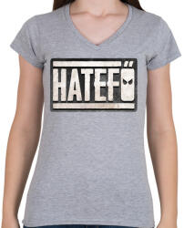printfashion Hatefő - Női V-nyakú póló - Sport szürke (459472)