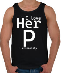 printfashion I love - férfi - Férfi atléta - Fekete (15609036)