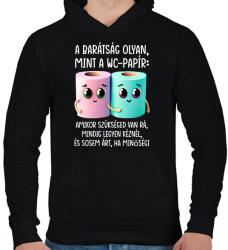 printfashion Cuki Barátok - Férfi kapucnis pulóver - Fekete (13373520)
