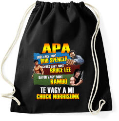 printfashion Apa a mi Chuck Norrisunk - Sportzsák, Tornazsák - Fekete (2596798)