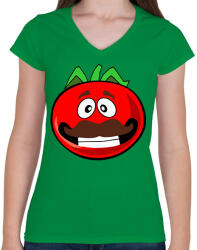 printfashion Tomato Man - Női V-nyakú póló - Zöld (2319473)