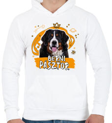 printfashion Berni pásztor firka - Férfi kapucnis pulóver - Fehér (11849233)