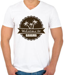 printfashion Welcome Bahama - Férfi V-nyakú póló - Fehér (10856383)