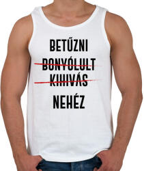 printfashion Betűzni nehéz - Férfi atléta - Fehér (8591411)