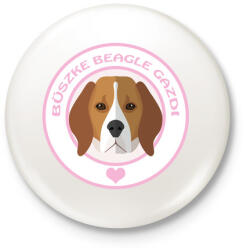 printfashion Büszke gazdi: Beagle - Kitűző, hűtőmágnes - Fehér (3082380)