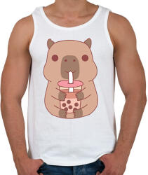 printfashion Bubble tea Capybara - Férfi atléta - Fehér (13817641)