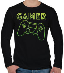 printfashion Gamer - Férfi hosszú ujjú póló - Fekete (4694726)