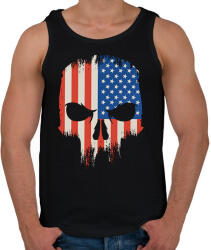 printfashion Amerikai zászló koponya USA - Férfi atléta - Fekete (11367358)
