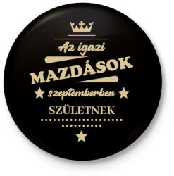 printfashion Az igazi Mazdások - Hónappal - Kitűző, hűtőmágnes - Fekete (7201261)