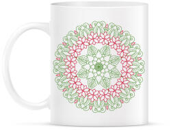 printfashion Mikulásvirágos téli mandala - Bögre - Fehér (4072953)