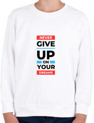 printfashion Never give up - Gyerek pulóver - Fehér (14663391)