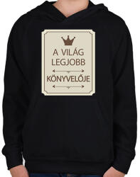 printfashion A világ legjobb könyvelője - Koronával - Gyerek kapucnis pulóver - Fekete (6542485)