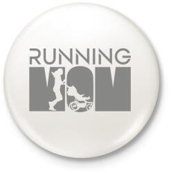 printfashion Running mom - Kitűző, hűtőmágnes - Fehér (13699806)