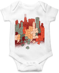 printfashion Város kirakó - Baba Body - Fehér (5125423)