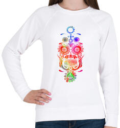 printfashion festival skull - Női pulóver - Fehér (1772483)