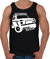 printfashion Lada Niva - Férfi atléta - Fekete (2247401)