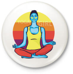 printfashion Yoga Girl - jógás lány - Kitűző, hűtőmágnes - Fehér (4611061)