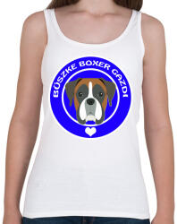 printfashion Büszke gazdi: Boxer - Női atléta - Fehér (3934557)