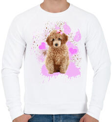 printfashion pudli - Férfi pulóver - Fehér (1656784)