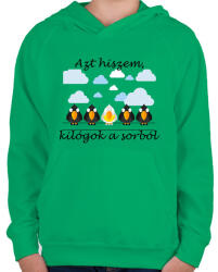 printfashion Azt hiszem - Gyerek kapucnis pulóver - Zöld (13901735)