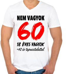 printfashion Nem vagyok 60! - Férfi V-nyakú póló - Fehér (993595)