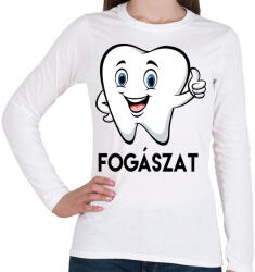printfashion Fogászat - Női hosszú ujjú póló - Fehér (1133927)