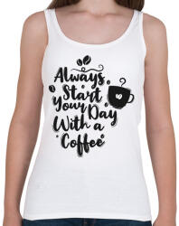 printfashion Indítsd a napod egy kávéval - Női atléta - Fehér (2794844)