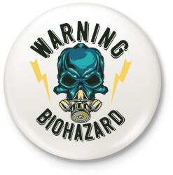printfashion Firefighter 02 - Warning biohazard - Kitűző, hűtőmágnes - Fehér (4922428)