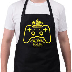 printfashion Gamer king - Kötény - Fekete (5325792)