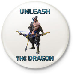 printfashion Hanzo - Unleash the Dragon - Kitűző, hűtőmágnes - Fehér (3077414)