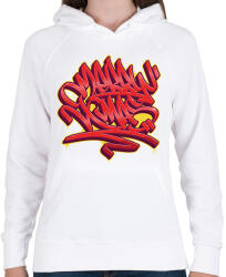 printfashion Karácsonyi graffiti - Női kapucnis pulóver - Fehér (5692232)