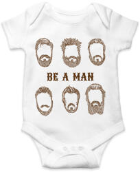 printfashion Be a man - Szakállas minta - Baba Body - Fehér (6840401)