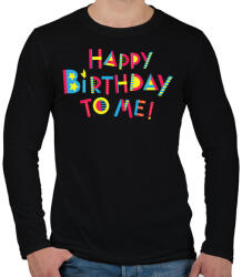 printfashion Boldog szülinapot nekem - Férfi hosszú ujjú póló - Fekete (1152230)