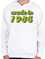 printfashion made-in-1985-green-grey - Gyerek kapucnis pulóver - Fehér (486586)