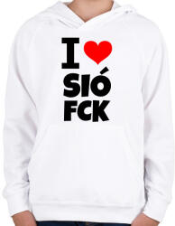 printfashion I love SióFCK - Gyerek kapucnis pulóver - Fehér (10650702)