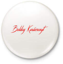 printfashion Boldog Karácsonyt - Kitűző, hűtőmágnes - Fehér (11126846)