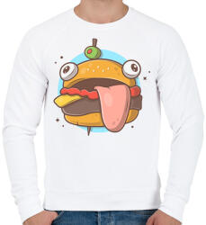 printfashion fortnite Durr Burger - Férfi pulóver - Fehér (1219312)