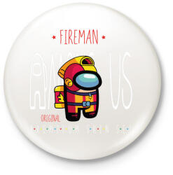 printfashion Among us fireman premium skin set - Kitűző, hűtőmágnes - Fehér (4205728)