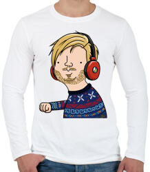 printfashion pewdiepie - Férfi hosszú ujjú póló - Fehér (2572826)
