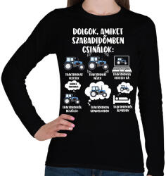 printfashion Traktoros szabadidő - Női hosszú ujjú póló - Fekete (16717128)