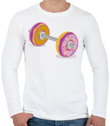 printfashion Fánk súlyzó - Férfi hosszú ujjú póló - Fehér (263311)