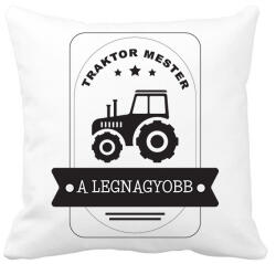 printfashion Traktor mester - A legnagyobb - Párnahuzat, Díszpárnahuzat - Fehér (6598114)