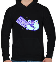 printfashion Légy kedves, különben. . - Férfi kapucnis pulóver - Fekete (2534646)