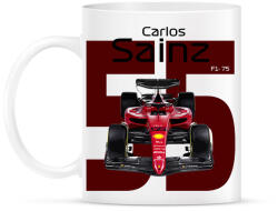 printfashion Carlos Sainz 55 autóversenyző - fekete felirat - Bögre - Fehér (16041336)