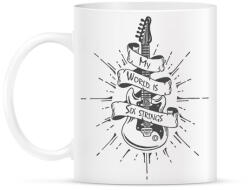 printfashion My world is six strings - Bögre - Fehér (6371626)