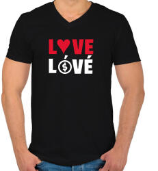 printfashion LOVE LÓVÉ 4 - Férfi V-nyakú póló - Fekete (10853505)